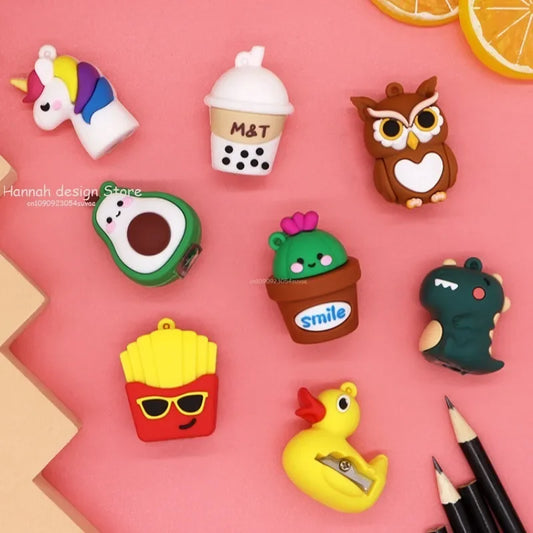 Taille-crayon 3D Animal marijuana ing mignon, écoliers, bibelot britannique en silicone plastique, couteau à stylo Kawaii pour enfants, papeterie