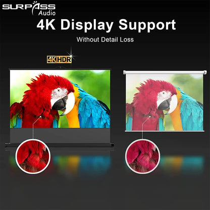 50 Inch Portable Projector Screen, Tabletop Projection Screen with Stand, Movie Watch for Outdoor Camping and Office