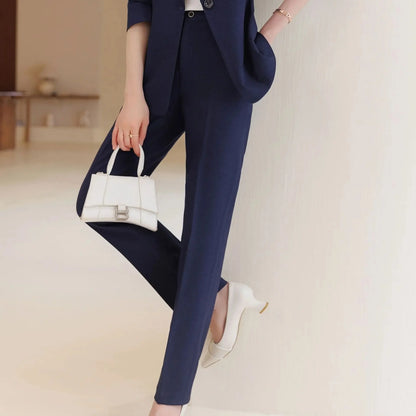 Zihong – costume gris pour femmes, Collection d'automne, haut de gamme, à la mode, élégant, ensemble pantalon, origine chinoise continentale, nouvelle collection 2023
