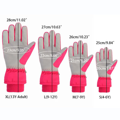 Gants de Ski imperméables pour enfants et adultes, épais, pour Snowboard, doublure polaire d'extérieur, gants d'hiver pour la famille, pour garçons et filles