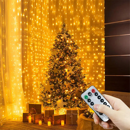 Guirlande de mariage fée lumières extérieur 8 Mode LED USB rideau lumineux chaîne fête de noël vacances décoration jardin lumière