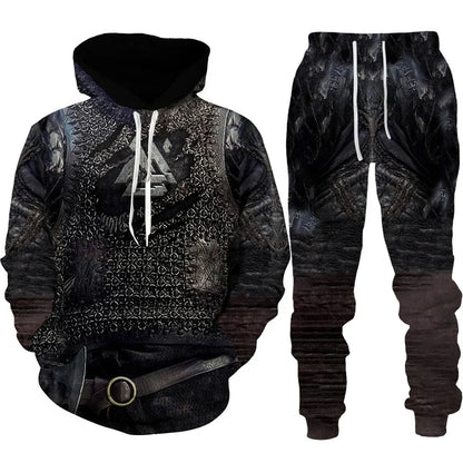 Ensemble sweat à capuche pour hommes, imprimé en 3D, survêtement/pantalon, pull à manches longues, Punk, vêtements de sport décontractés, surdimensionnés, de haute qualité, automne hiver