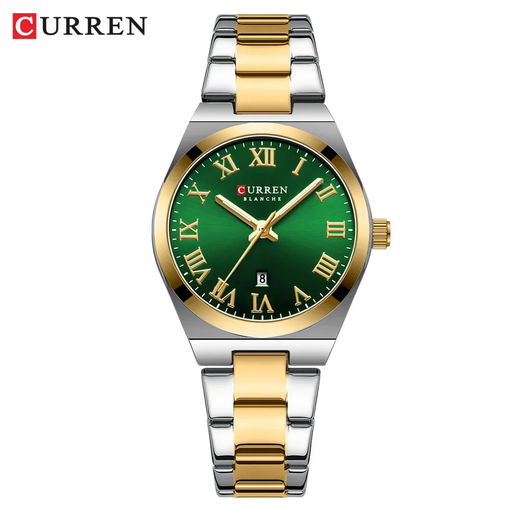 CURREN montre femmes,  Bracelet en acier inoxydable montres analogiques Date