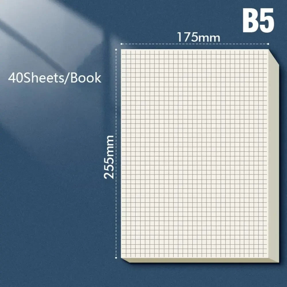 Papier pour calculs de brouillon B5, 40 feuilles, ligne horizontale,