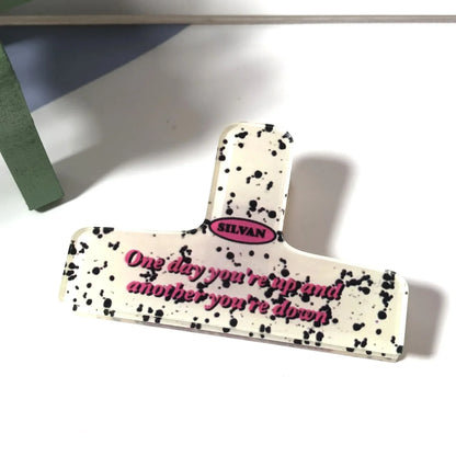 Pince à reliure en acrylique de dessin animé rétro, pince à ressort, stockage de photos, mémo de papier de test, tendance américaine, fille mignonne, accessoires de bureau