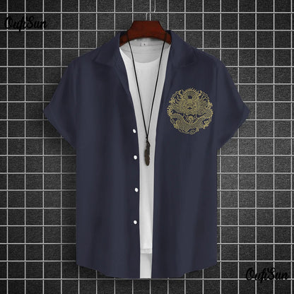Chemises à manches courtes pour hommes, vêtements graphiques Y-Dragon, chemises 3D, streetwear décontracté, mode, été, déclin, chemisier masculin, 2024