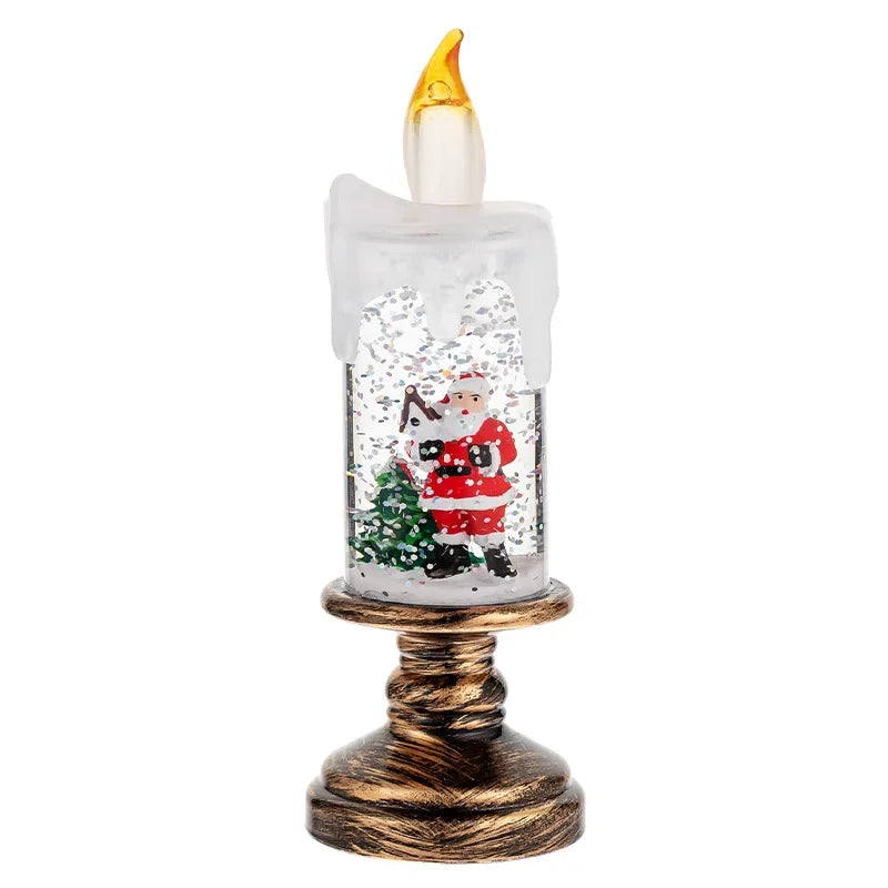 Décorations de Noël chaudes, lampe à vent, bougie ci-après, boule de cristal, lumières, flocon de neige, boîte à musique, cadeau de Noël, scène de Gand