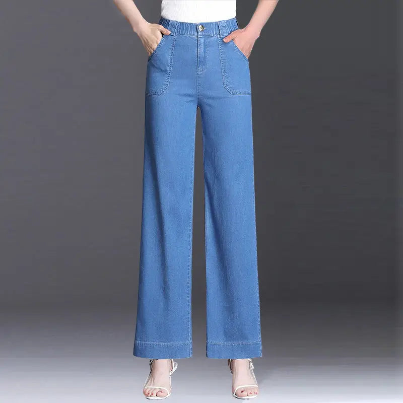 Jeans surdimensionnés taille haute pour femmes, pantalons en denim, pantalons droits décontractés, jambe large, mode streetwear coréenne, printemps, automne, nouveau