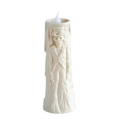 Lumières de crâne d’Halloween, bougies lumineuses LED, décorations effrayantes, accessoires décoratifs, mariée et marié fantômes, ornements de lampe de couple