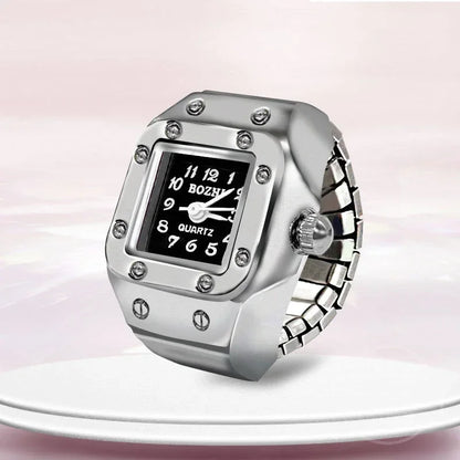 Montre de doigt punk vintage pour hommes et femmes, mini bracelet élastique,