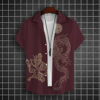 Chemises à manches courtes pour hommes, vêtements graphiques Y-Dragon, chemises 3D, streetwear décontracté, mode, été, déclin, chemisier masculin, 2024