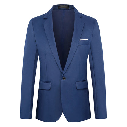Blazer à bouton unique pour hommes, costumes épissés solides, manches longues, col rabattu, vestes d'affaires, poches Slim, été 2025
