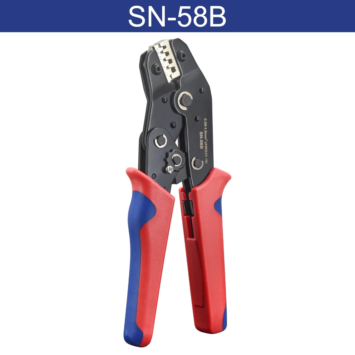 Outil de sertissage à baril ouvert Non isolé SN-58B 23-16 AWG /0,25-1,5 mm2, bornes Dupont Molex JST TE et broches EPC PCIE SATA