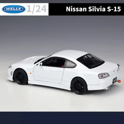 Welly 1/24 Nissan Silvia S15 modèle de voiture de sport en alliage moulé sous pression modèle de voiture de course en métal haute Simulation Collection jouet pour enfants cadeau