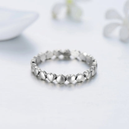 Bague en forme de cœur en argent Sterling 100%, authentique, 925, bijoux d'amour éternel, cadeau de saint valentin, tendance