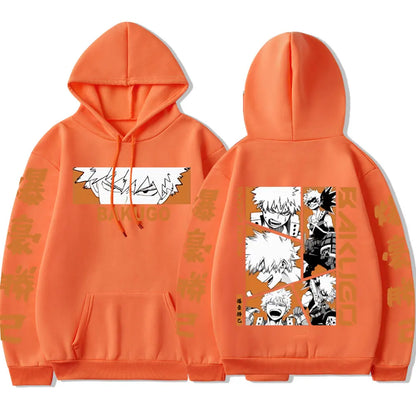 My Hero Academia Anime hommes femmes mode sweat à capuche Bakugou Katsuki pulls décontractés surdimensionné à manches longues sweat Streetwear
