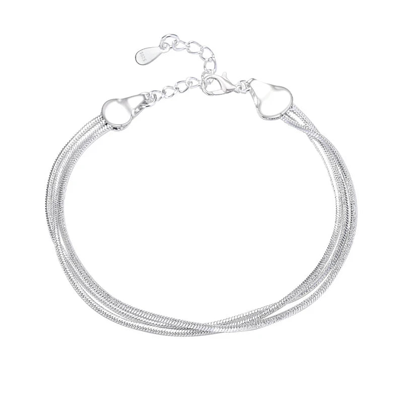 Offre spéciale Sexy plage multicouche serpent os bracelets de cheville chaîne de pied 925 en argent Sterling pied Bracelet de cheville pour les femmes de mode bijoux