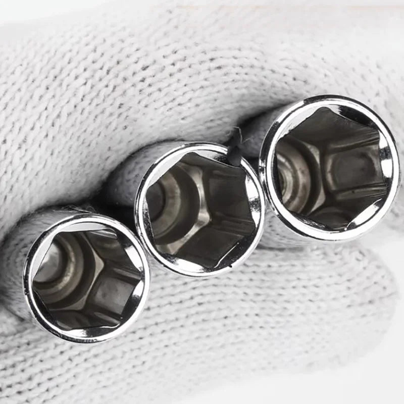 Jeu de douilles à impact profond à entraînement 1/4 ", longue portée Crv 4-14mm 6 points