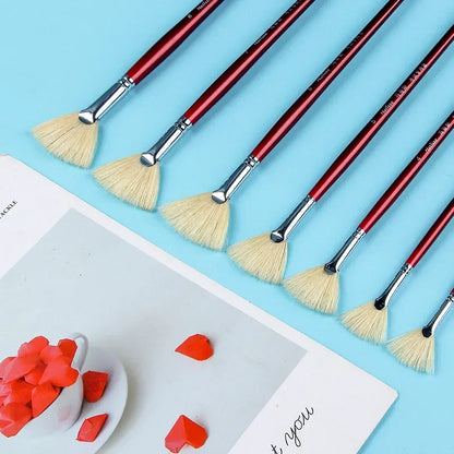 Pinceau en éventail à poils, 1 pièce/9 pièces,