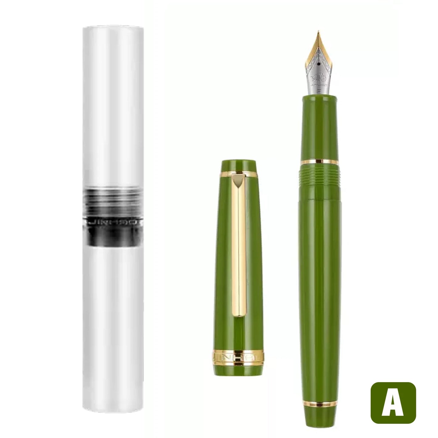 Jinhao-Stylo à plume en acrylique 82 avec clip doré, plume de 0.5mm, rose, vert,