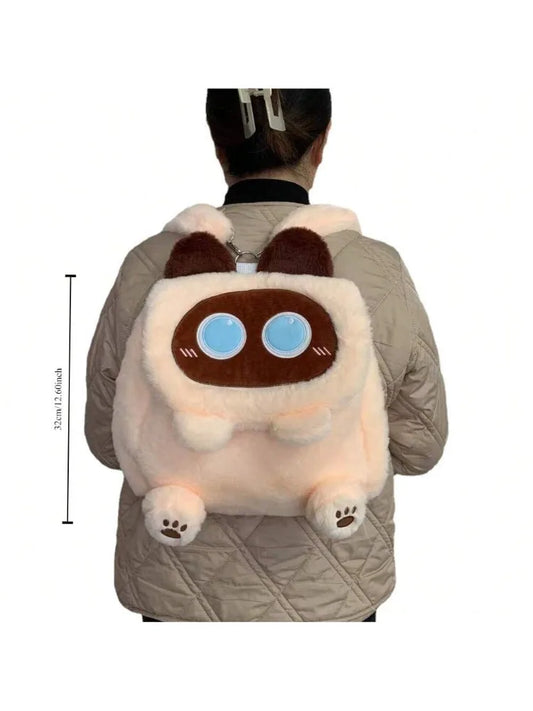 Sac à dos en peluche Capybara pour femme, sac à bandoulière chat mignon,