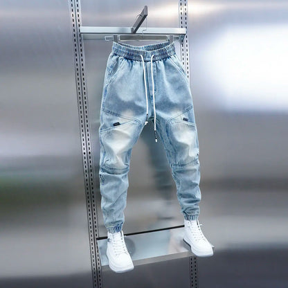 Jean sarouel à la mode pour hommes, pantalon fin décontracté d'extérieur, marque de luxe, printemps et été