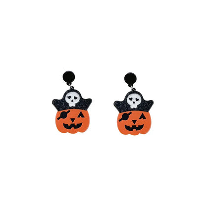 Boucles d'oreilles en acrylique JeTassel pour femmes, flammes européennes, gouttes, coeur, crâne, lame de chat, bijoux punk, gels de poisson, étoile