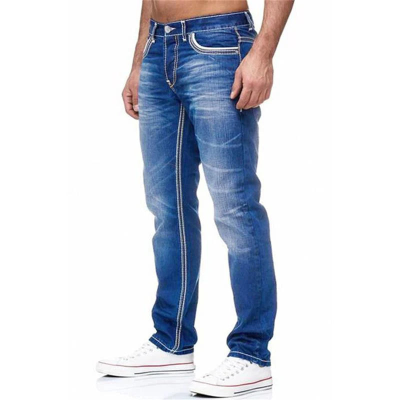 Jean Délavé pour Homme, Vêtement de Loisirs, de Haute Qualité, à la Mode, pour le Printemps et l'Automne, en Europe et aux États-Unis