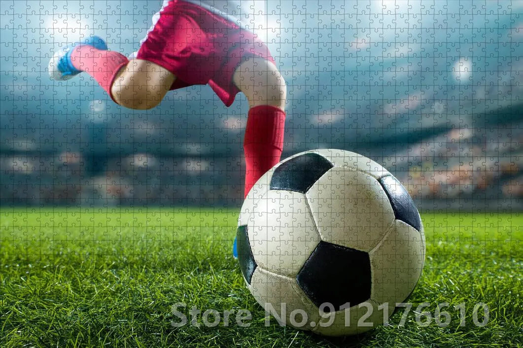 Puzzle de sport de football pour adultes et enfants, jeu familial, décompresser dos, puzzle en papier, jouets cadeaux, 300 pièces, 500/1000 pièces