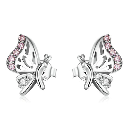 WOSTU boucles d'oreilles cœur fleur 100% argent Sterling 925 perle petites boucles d'oreilles pour femmes mariage fiançailles bijoux cadeaux