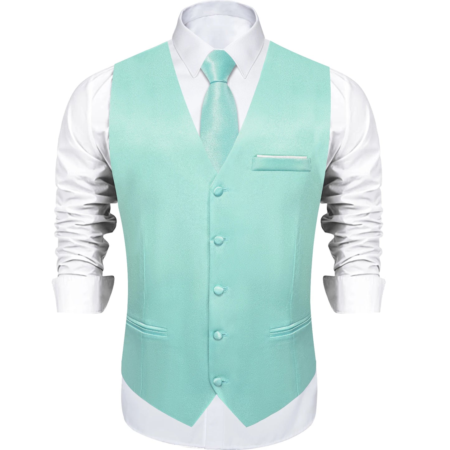 Costume en Satin solide, ensemble gilet et cravate, noir, blanc, bleu, rouge, smoking de mariage pour hommes, gilets d'affaires de luxe, bal de promo, veste sociale sans manches