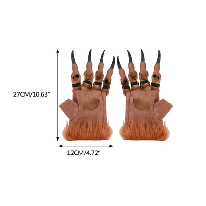 Gants de loup-garou d'halloween, Costume de Cosplay de fête de griffe de loup d'horreur de Festival fantôme