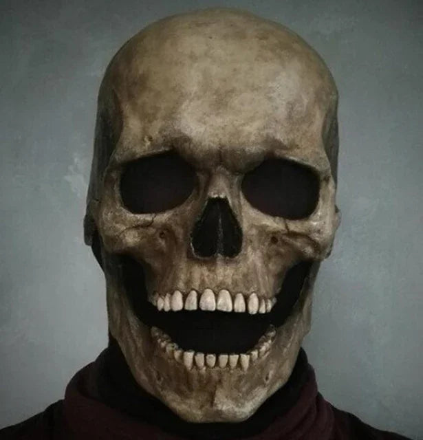 Masque d'halloween en Latex, décoration d'horreur effrayante, tête complète, crâne, casque, Cosplay, Masque à mâchoire, cadeaux, Costume de fête, Masque Pro