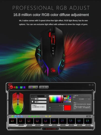 A4Tech sanglant J95s souris filaire Programmable automatique FM 5k moteur optique Pc ergonomie rvb e-sports souris de jeu Cf PUBG