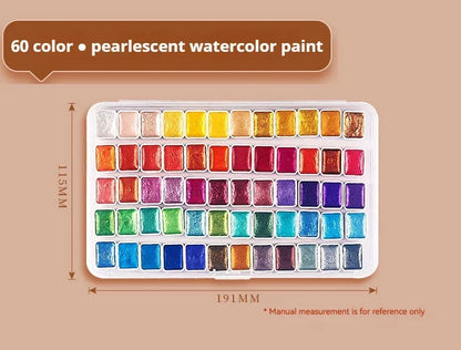 Ensemble de peinture d'interconnexion solide nacré, pigments d'interconnexion scintillants pour le dessin, la peinture, l'écriture, l'art, les fournitures scolaires, 12-60 couleurs