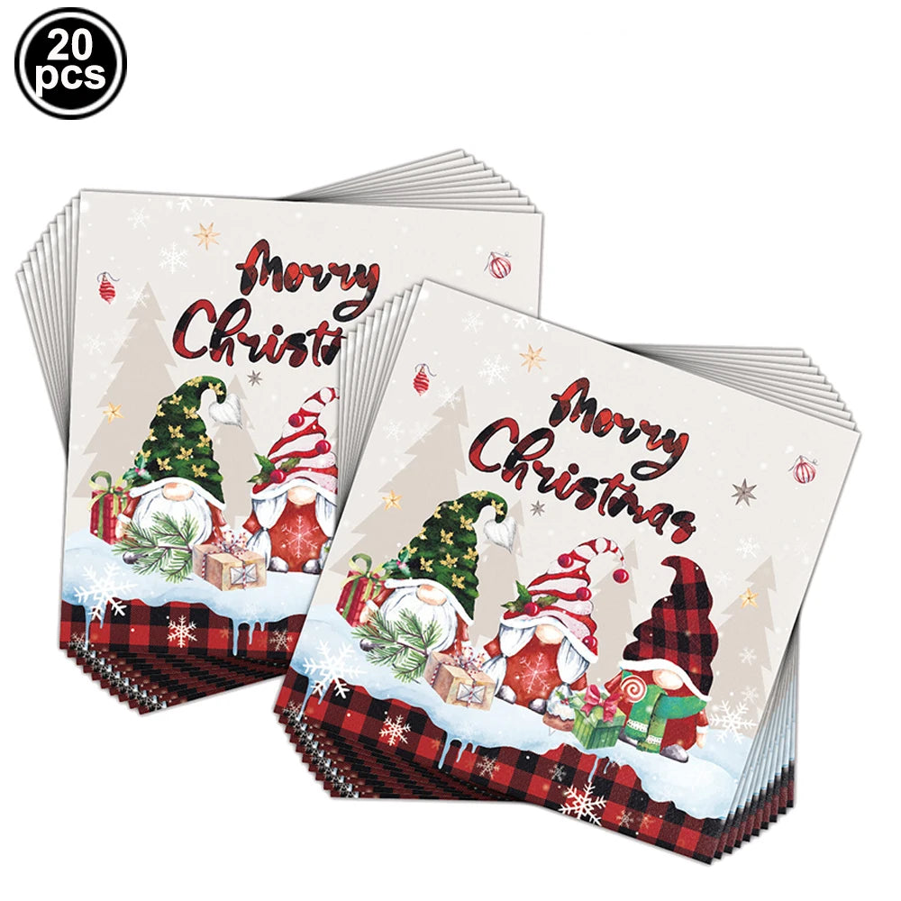 Fournitures de noël, bannière joyeux noël, ballon, bouteille de vin, autocollants, assiettes en papier jetables, pailles, décorations de fête de noël