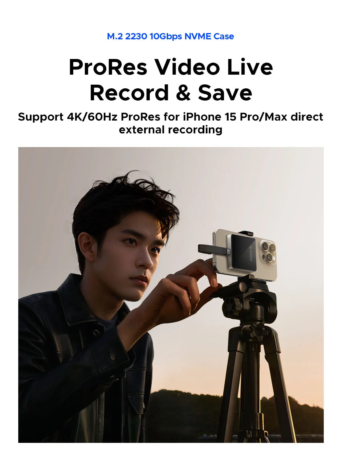 ORICO-Boîtier magnétique 2230 M.2 NVMe SSD 10Gbps, adaptateur externe M.2 vers USB Type C pour iPhone 15 Pro Max, ProRes, MacPle