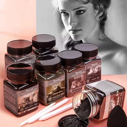 Poudre de charbon de bois 2,4 ultra douce pour croquis, toner de croquis, support sec, pastels d'artiste, dessin, fournitures d'art, 7 couleurs