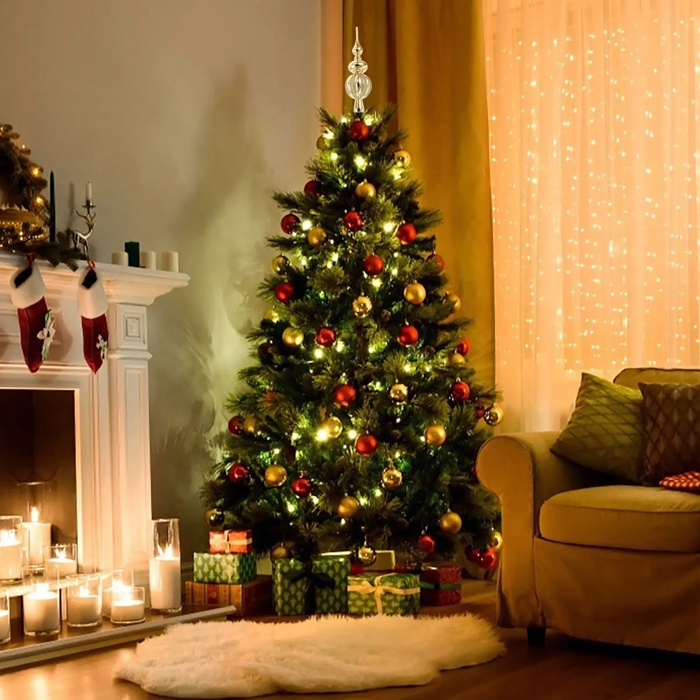 Ornement de noël sphérique en plastique, décoration de sommet d'arbre de noël, fournitures de fête, Festival, événements familiaux, centres commerciaux, garniture d'arbre