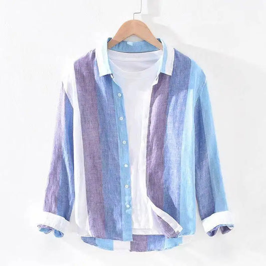 Chemise décontractée à rayures verticales pour jeunes, manteau polyvalent, simple, surdimensionné, tendance de la mode, saison printemps et automne, nouveau, 2023