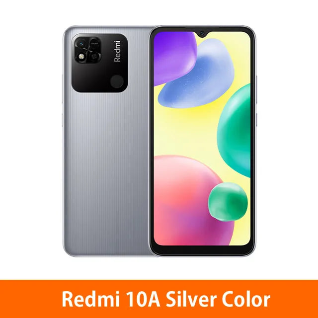 Original Xiaomi Redmi 9A/10A micrologiciel mondial  4GB + 64GB/128GB débloqué Xiaomi téléphone intelligent étui gratuit Film de verre cellulaire