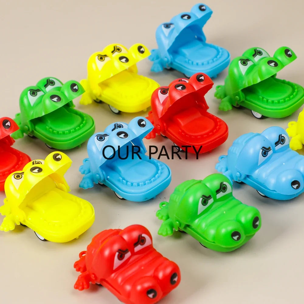 Mini Crocodile mordant coloré, 8 pièces,