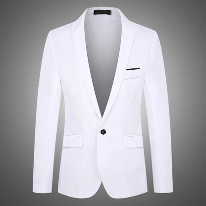 Blazer à bouton unique pour hommes, costumes épissés solides, manches longues, col rabattu, vestes d'affaires, poches Slim, été 2025