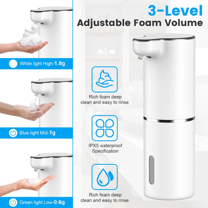 Distributeur automatique de savon en mousse, capteur sans contact, Machine à mousse intelligente USB, pompe distributrice de savon liquide infrarouge de 300ML, désinfectant pour les mains