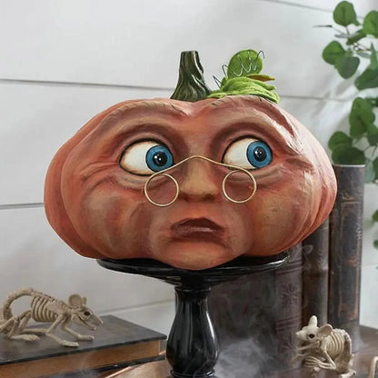 Accessoires de Décoration Extérieure d'Halloween, Tête de Citrouille Mutée, ixFantôme, Cour, Jardin Nik