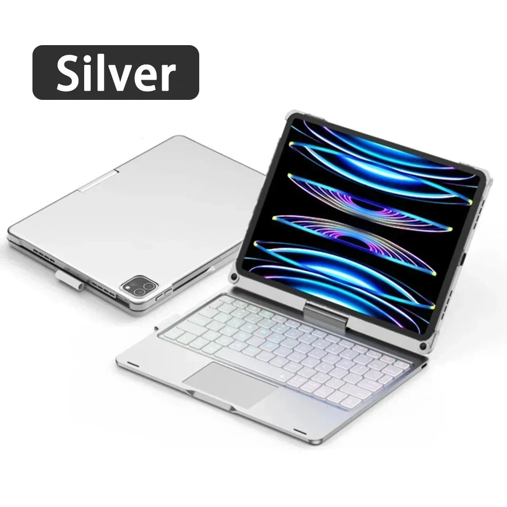 Étui pour clavier magique rétroéclairé rotatif à 360 degrés, pour iPad Air11 13 2024 M2 Pro 11 12.9 10.5 10.2 7/8/9th10th, housse pour iPad pour Air 4 5 Funda