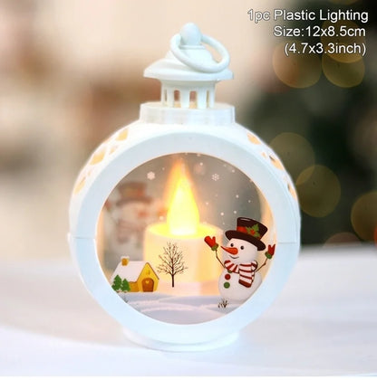Lumière de vent ronde de noël, décoration de joyeux noël pour la maison, ornements, cadeau de noël, nouvel an