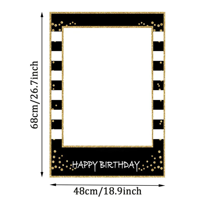 Pailles en papier à rayures dorées, 1 sac, numéro 30e 40e 50e 60e, lunettes à ceinture, pailles à boissons joyeux anniversaire pour adultes, décoration de fête en ballon