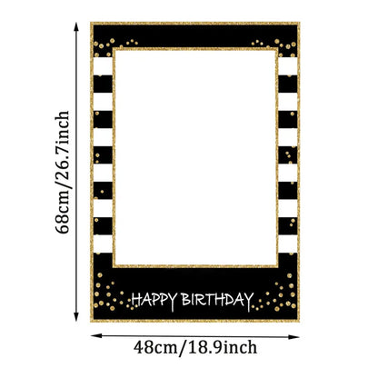 Pailles en papier à rayures dorées, 1 sac, numéro 30e 40e 50e 60e, lunettes à ceinture, pailles à boissons joyeux anniversaire pour adultes, décoration de fête en ballon