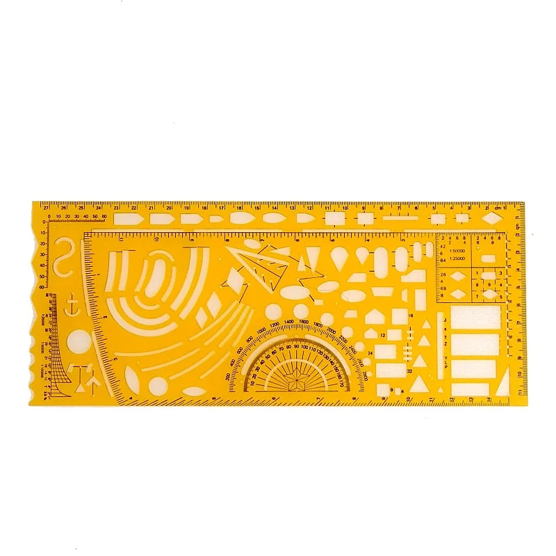 règles pochoirs jaune